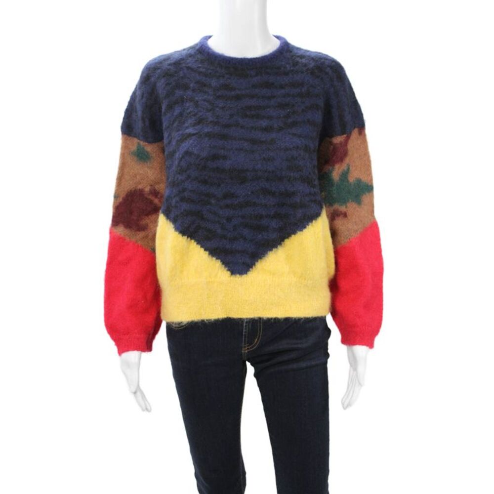 Toga Pulla Womens Dark Blue Pullover Sweater Crew Neck Mohair Size 38